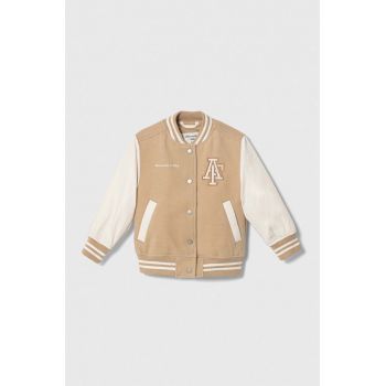 Abercrombie & Fitch geaca bomber pentru copii culoarea bej de firma originala