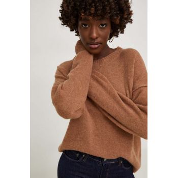 Answear Lab pulover de lana culoarea maro, light