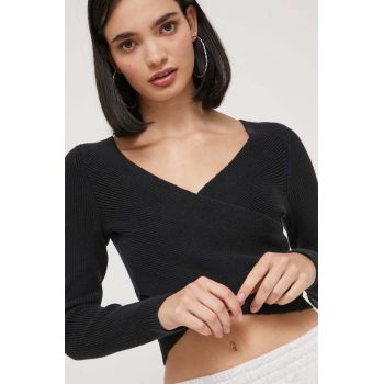 Hollister Co. pulover femei, culoarea negru ieftin