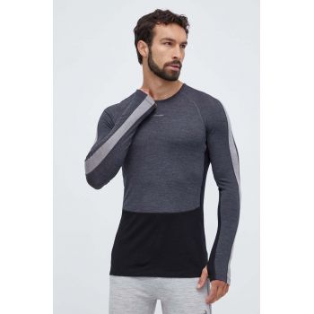 Icebreaker longsleeve funcțional ZoneKnit 260 culoarea negru