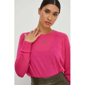 MAX&Co. pulover de lana femei, culoarea roz, light