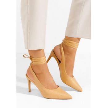 Pantofi cu toc stiletto Luvia camel la reducere