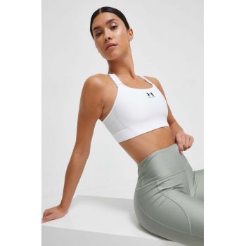 Under Armour sutien sport culoarea alb, neted