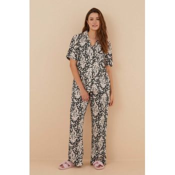 women'secret pijama Mix & Match femei, culoarea negru, 3596091