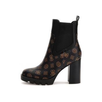 Botine de piele ecologica cu model monograma