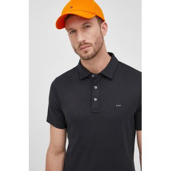 Michael Kors polo de bumbac culoarea negru, neted de firma original