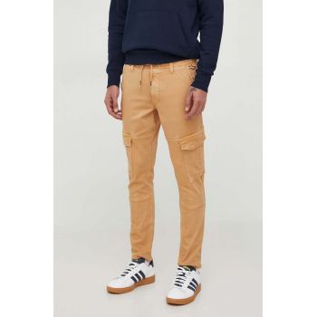 Pepe Jeans pantaloni Jared barbati, culoarea maro, cu fason cargo