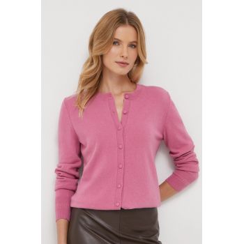 Sisley pulover din amestec de lana femei, culoarea roz, light de firma original