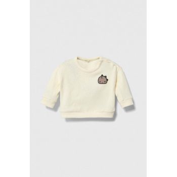 United Colors of Benetton bluza bebe culoarea bej, cu imprimeu