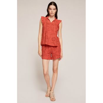 Bluza cu maneci tip aripioara si design perforat
