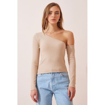 Bluza slim fit cu decolteu pe un umar