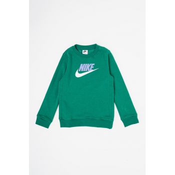 Bluza sport cu decolteu la baza gatului si imprimeu logo contrastant Sportswear Club