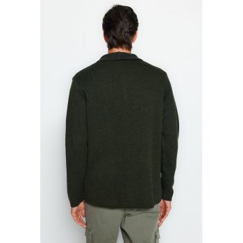 Cardigan din tricot cu revere decupate