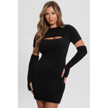 Guess - Rochie tricotata cu croiala bodycon si decupaj