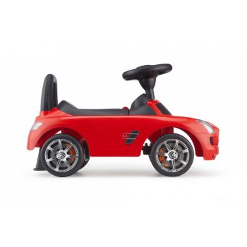 Masinuta pentru copii fara pedale Ecotoys Mercedes Benz SLS AMG Rosu, de la 3 ani, panou multimedia dotat cu melodii si claxon, spatiu de depozitare, protectie impotriva rasturnarii, greutate maxima admisa 23 kg