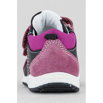 Pantofi sport din piele si piele intoarsa cu inchidere velcro