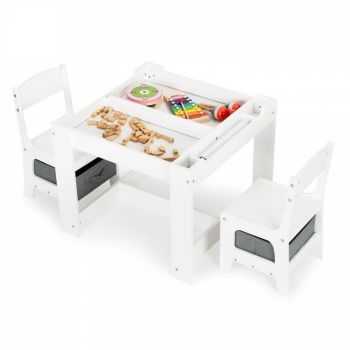 Set de masa Ecotoys cu doua scaune pentru copii