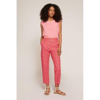 Pantaloni crop cu imprimeu