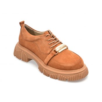Pantofi EPICA maro, 35457, din piele intoarsa