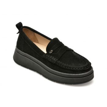 Pantofi GRYXX negri, 711A24, din piele intoarsa