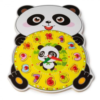 Ceas din Lemn tip Puzzle - Ursulet Panda - Nurio la reducere