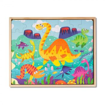 Puzzle 3 in 1 din Lemn - Dinozauri Montessori ieftina