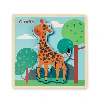 Puzzle 3D din lemn - girafa Montessori