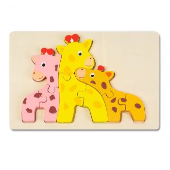 Puzzle 3D Familia de Girafe Montessori