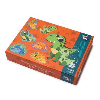 Puzzle din Lemn in Cutie - Dinozauri - Nurio