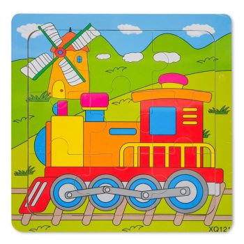 Puzzle din Lemn Locomotiva Montessori
