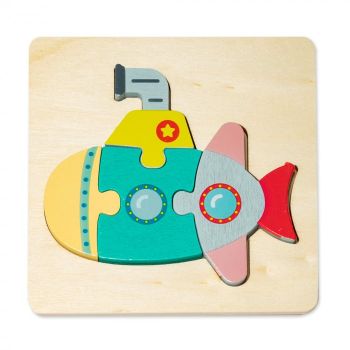 Puzzle Mic 3D din Lemn - Submarin Montessori