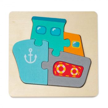 Puzzle Mic 3D din Lemn - Vapor Montessori ieftina