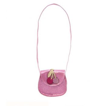 Mini gentuta pentru fetite, Design Cirese, Roz glitter, 12x5x11 cm de firma original