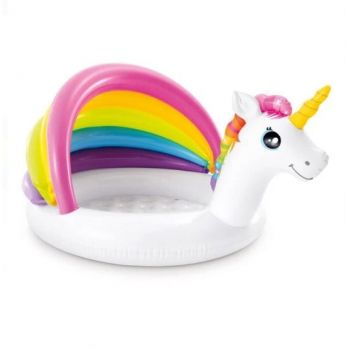 Piscina gonflabila pentru copii cu acoperis, Design Unicorn, 127x102x69cm de firma originala