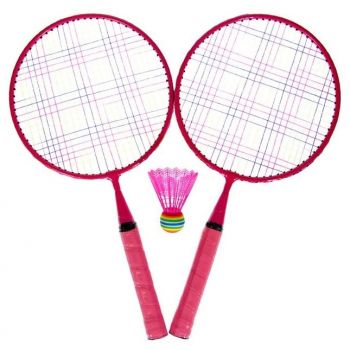 Set 2 rachete de badminton, ideale pentru copii, roz de firma original