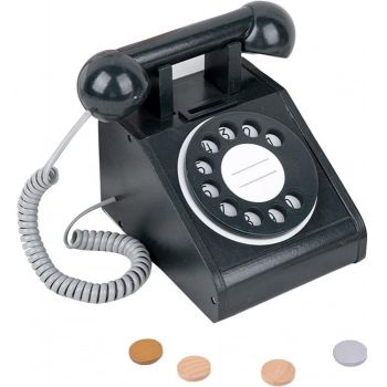 Telefon din Lemn - Negru