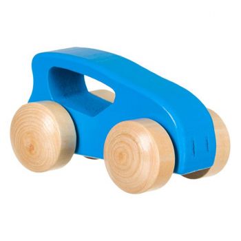 Masinuta din lemn pentru bebelusi, albastru,10x2.5x2.5 cm