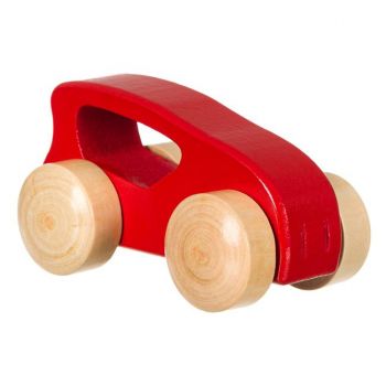 Masinuta din lemn pentru bebelusi,rosu,10x2.5x2.5 cm de firma originala