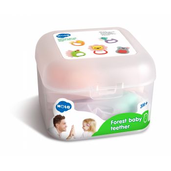 Set 5 Jucarii pentru Denttie in Cutie Forest Baby la reducere