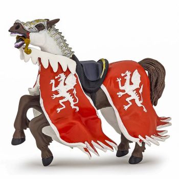 PAPO - Figurina Calul Regelui cu Blazon Dragon Rosu de firma original