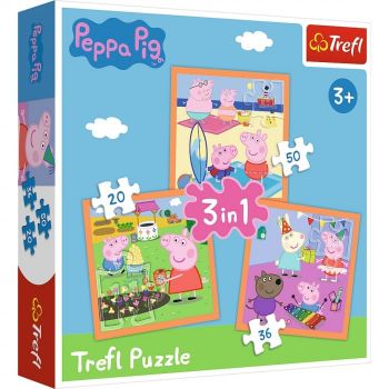 Puzzle Trefl 3 in 1 Inventiva Peppa Pig