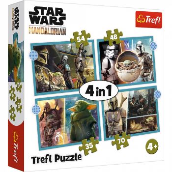 Puzzle Trefl 4 in 1 Star Wars - Mandalorianul