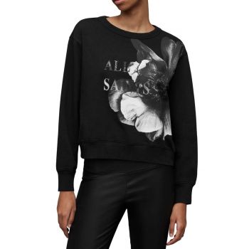 AllSaints bluza WG015Z PRESILA PIPPA SWEAT femei, culoarea negru, cu imprimeu