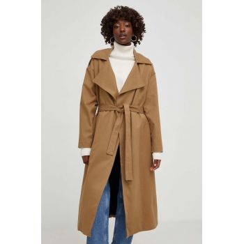 Answear Lab palton femei, culoarea bej, de tranzitie de firma original