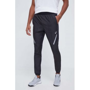 Asics pantaloni de alergare culoarea negru, cu imprimeu