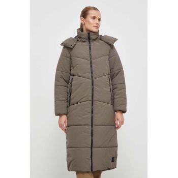 Jack Wolfskin geaca femei, culoarea gri, de iarna