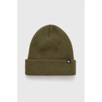 Quiksilver caciula de lana culoarea verde, de lana, din tricot gros ieftina