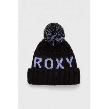 Roxy caciula culoarea negru, din tricot gros de firma originala