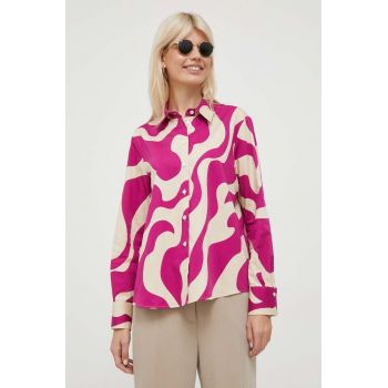 Seidensticker camasa din bumbac femei, culoarea roz, cu guler clasic, regular de firma originala