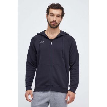 Under Armour bluza barbati, culoarea negru, cu glugă, neted